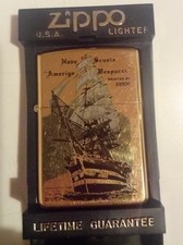 Zippo Original Collection Amerigo Vespucci placcato oro, funziona, con scatola