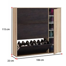 Scarpiera 3 Ante Ribalte Doppio Vano Da Ingresso In Legno Design Anta Verticale