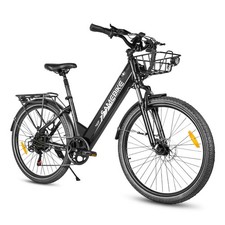 Bicicletta Elettrica 26 Pollici E Mountain Bike 36V15Ah Trekking Bike Con Cestino City ebike