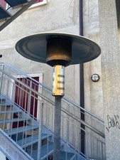 STUFA FUNGO A GAS GPL CON RUOTE 13 kw IN ACCIAIO NERO