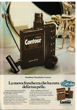 PUBBLICITA' ORIGINALE VINTAGE DEL 1981 - DOPOBARBA CONTOUR GILLETTE