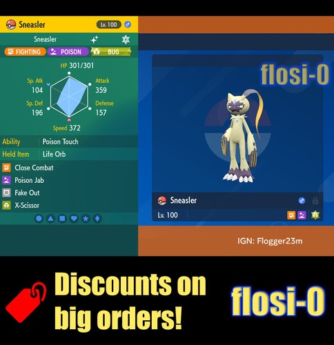 6iv shiny sneasler - 6iv, pokemon