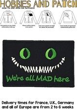patch Stregatto Alice toppa termoadesiva Chat du Cheshire Cat rettangolare gatto