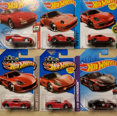 Lotto hot wheels porsche - wheels, rosso
