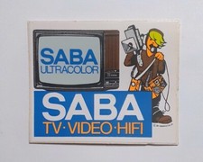 VECCHIO ADESIVO / Old Sticker TELEVISORE TV VIDEO HIFI SABA ULTRACOLOR (cm 8 x7)