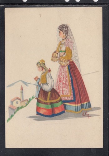 Cartolina costumi sardegna - cartolina,