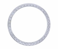 LUNETTA DIAMANTATA CREATA PER ROLEX 34MM DATA 1500,1501,1505 15000,15037,15200 BIANCO