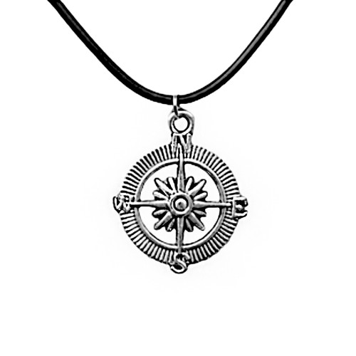 Collana nera con ciondolo rosa - ciondolo,