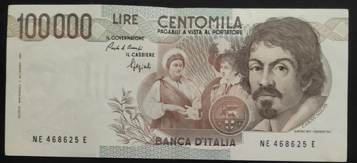 100000 lire caravaggio - 100000,