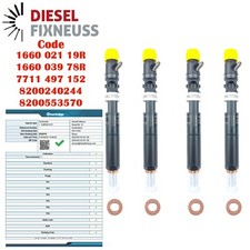 4x Iniettore Iniettore RENAULT