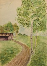 Antico dipinto ad acquerello