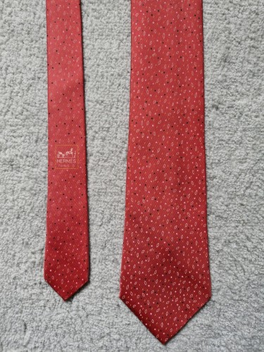 Cravatta hermès rossa seta - hermès,