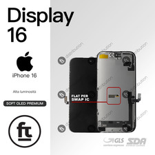 APPLE DISPLAY IPHONE 16 SOFT OLED PREMIUM IC SWAP ALTA LUMINOSITA' SCHERMO LCD T