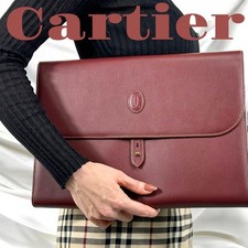 Cartier Must Line Must de Valigetta Portadocumenti Borgogna Vintage Cartier 34 cm