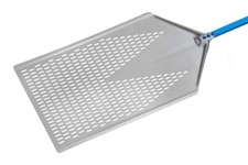 Pala per pizza a metro azzurra forata in alluminio anodizzato 40 x 80 cm mani...