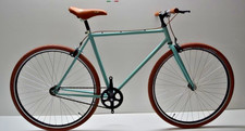 Bici fixed single speed 28 verde marrone personalizzabile