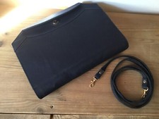 Borsetta Vintage In Tela Rigida Con Tracolla Blu