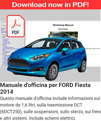 Manuale officina per ford - manuale, d'officina