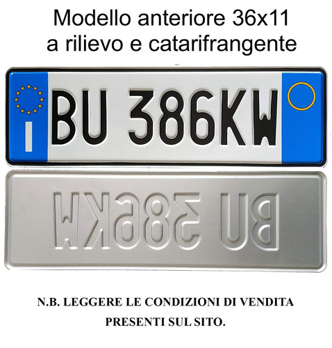 Replica targa auto rilievo - replica,