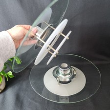 Coppia Plafoniere a Sospensione Vetro Space Age Cromo Smerigliato