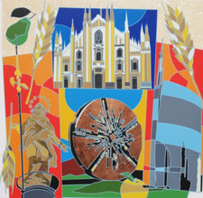 UGO NESPOLO: Rara Serigrafia+Glitter di cm. 70x70, Firmata, Numerata. STUPENDA!!