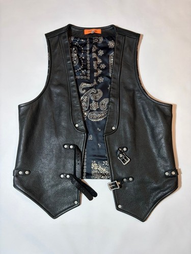 Telaio gilet pelle nero - gilet,