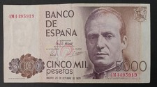 Spagna 5000 Pesetas 1979 P#160 vf/xf