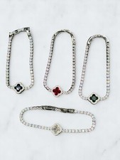 Bracciale Donna Modello Tennis con Pietra centrale CON VERI ZIRCONI