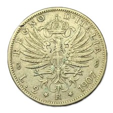 2 LIRE 1907 - AQUILA SABAUDA -