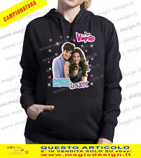 CAMPIONE STAMPA FELPA NERA TG.XL DONNA CHICA VAMPIRO MAX E DAISY senza difetti