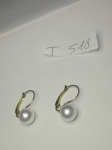 T518 orecchini pendenti perle - ,
