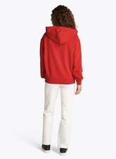 Felpa con cappuccio rossa Tommy Hilfiger di tendenza originale da donna, taglia M, cotone