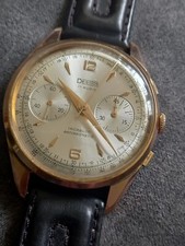 Orologio cronografo vintage RARO DESOTOS placcato oro (L) Landeron 248. 17 gioielli. 