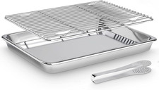 Teglie Da Forno Con Griglia Di Raffreddamento in Acciaio Inox, Teglia Vassoio Re