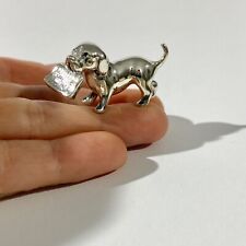miniatura cane cucciolo argento sterling vintage, statuina italiana firmata Sorini
