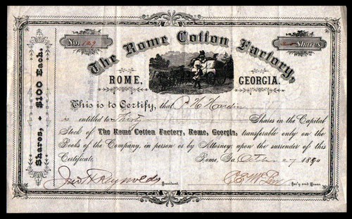 1890 roma georgia - roma, cotton