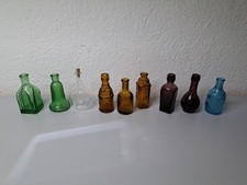 Lotto 9 mini bottiglie miniatura mignon Wheaton NY vintage made in Taiwan H=5 cm