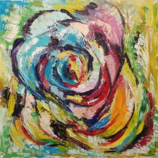 Original rose oil painting Pop