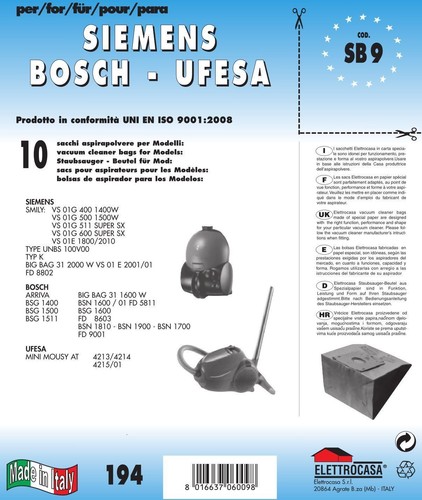 10pz sacchi siemens - 10pz,