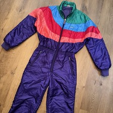 Tuta da sci Ellesse pezzo unico tuta da neve vintage bavaglino da neve retrò anni 70 80 donna US 12