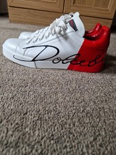 Sneakers Dolce & Gabbana D&G Portofino rosso bianco pelle EU 41 UK 8