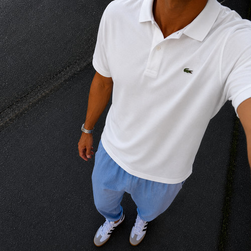 Polo bianca lacoste - polo,