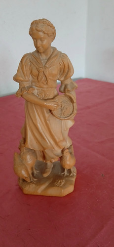 Statua legno contadina con - in,