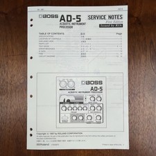 VINTAGE BOSS AD-5 SERVICE NOTE
