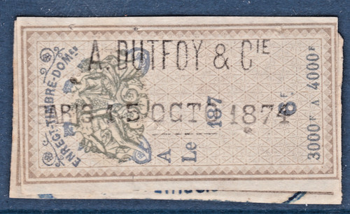 Timbre france fiscal 1874 - timbre,