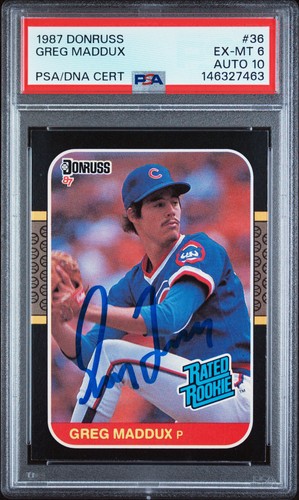 1987 cubs greg maddux firmato - greg,