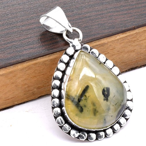 Ciondolo prehnite etnico fatto - ciondolo,
