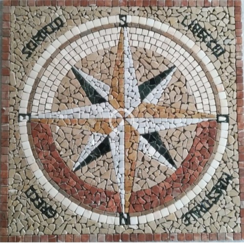 Mosaico marmo rete rosa - in,
