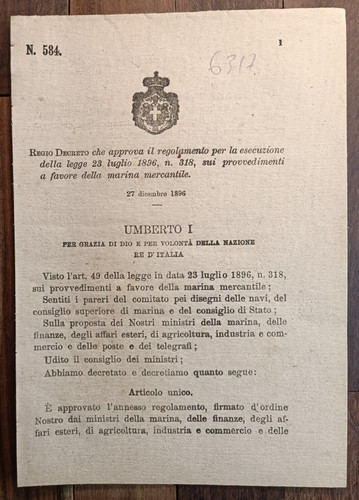 Marina mercantile 1898 regio - mercantile,