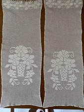 2 Tendine in Cotone Fatte a Mano all'Uncinetto - Colore Ecru Nuove